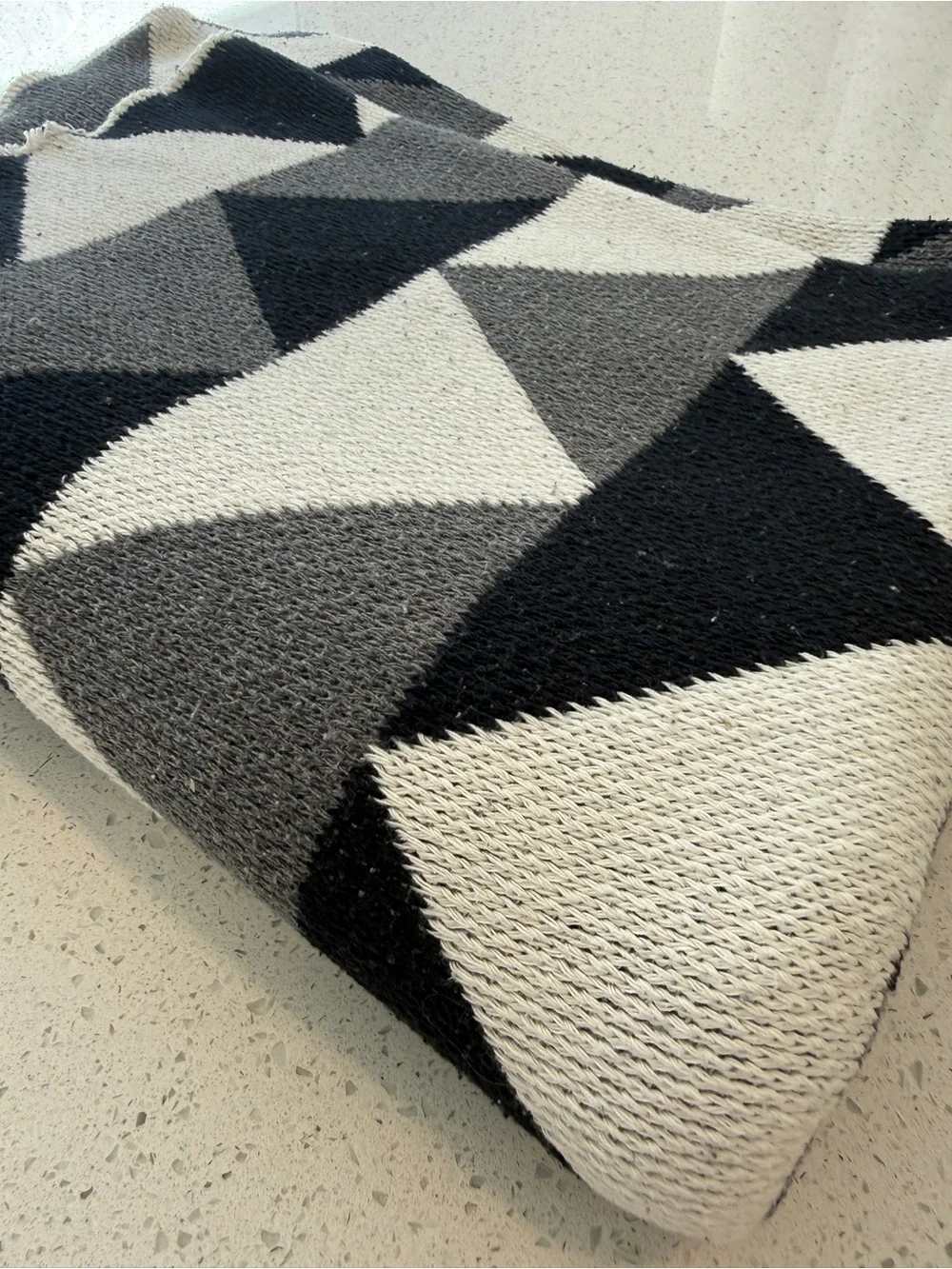 Happy Habitat Geometric Triangle Throw Blanket, Black/White/Gray Pattern